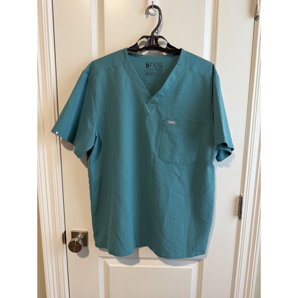 FIGS Leon 3-Pocket Scrub Top Men’s XL Teal Technical Collection FM1500